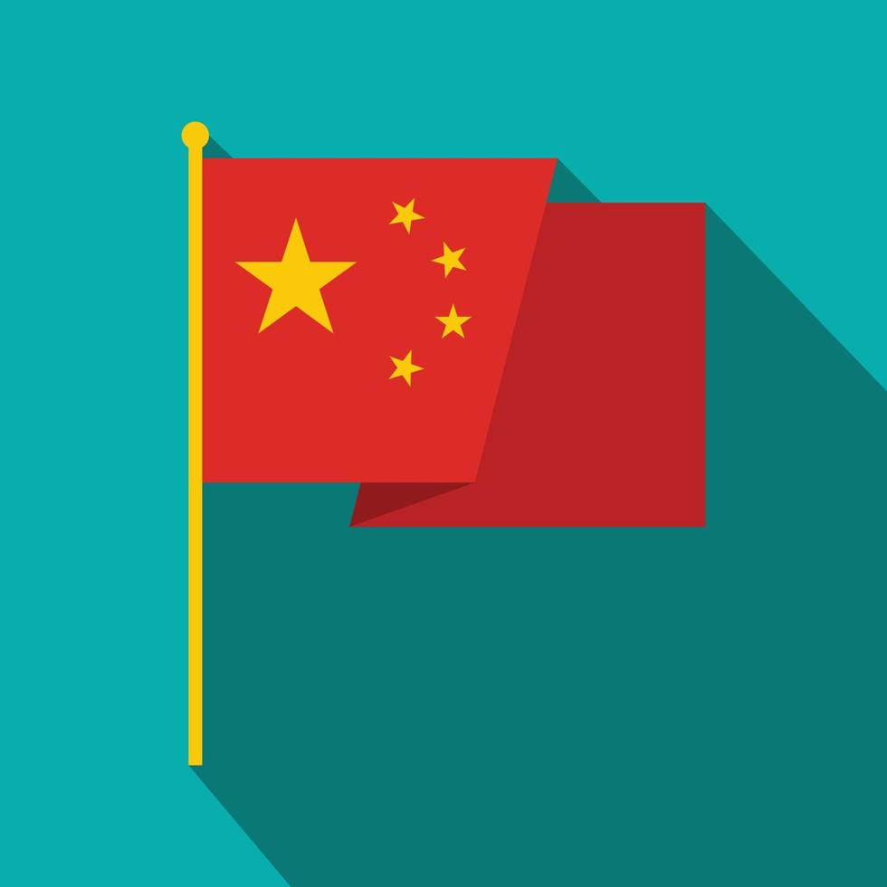 ícone de bandeira da china, estilo simples vetor