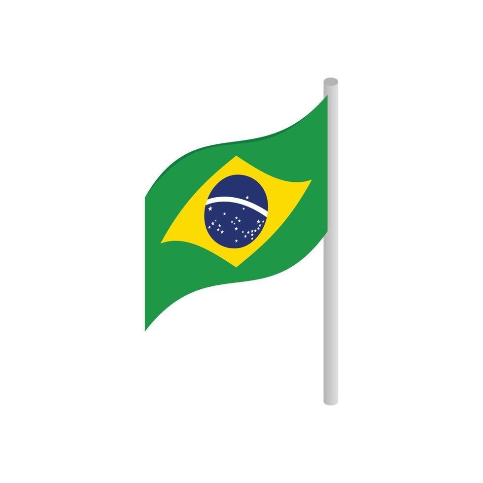 bandeira do ícone do brasil, estilo 3d isométrico vetor