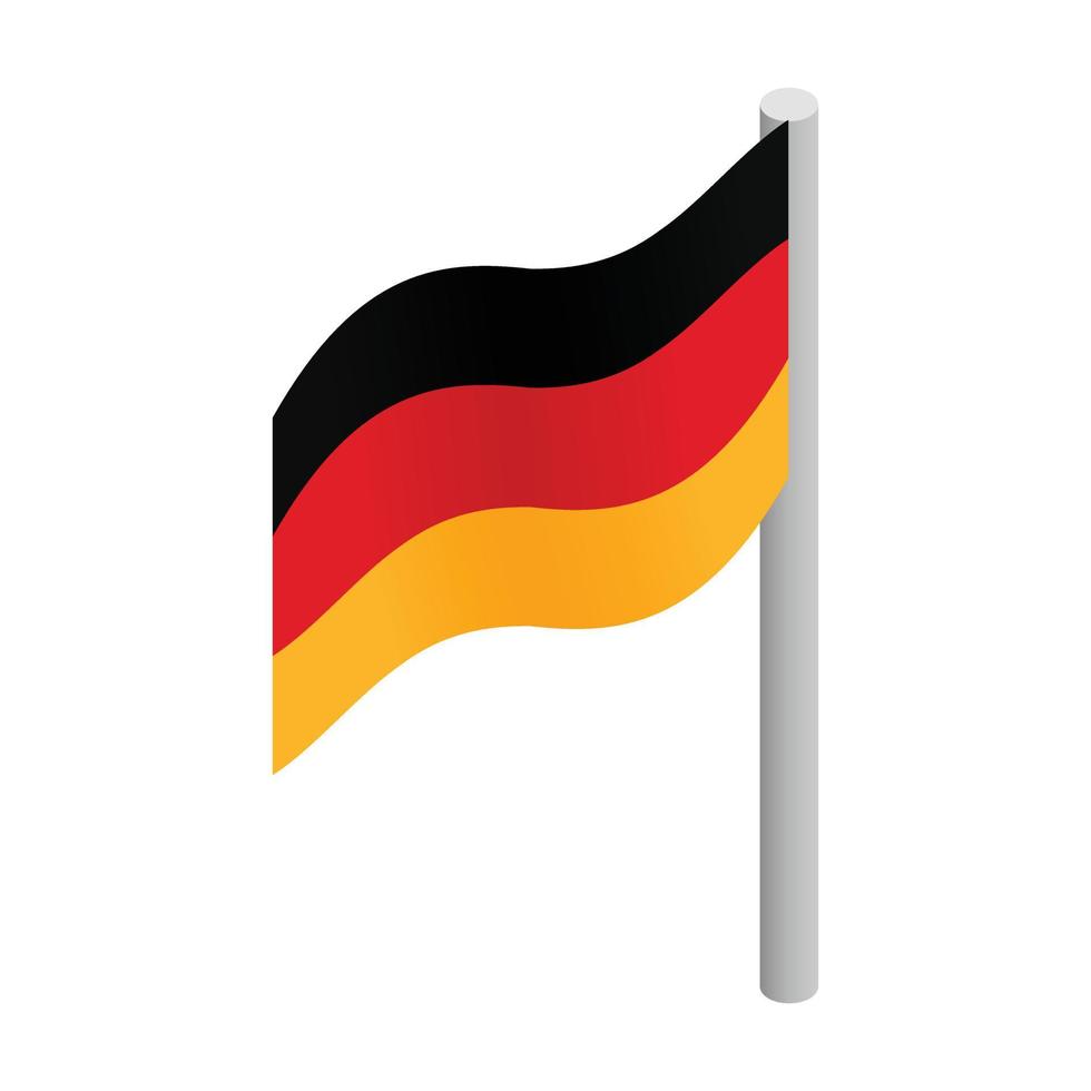 ícone 3d isométrico da bandeira da alemanha vetor