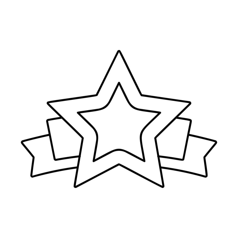 ícone de linha de banner estrela vetor