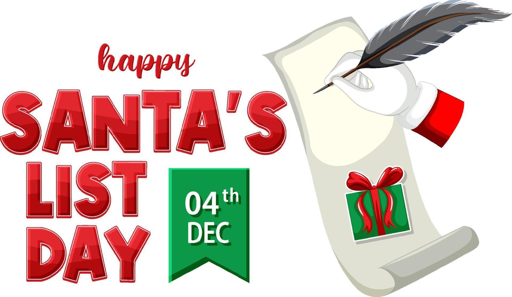 design de banner de lista de papai noel feliz vetor