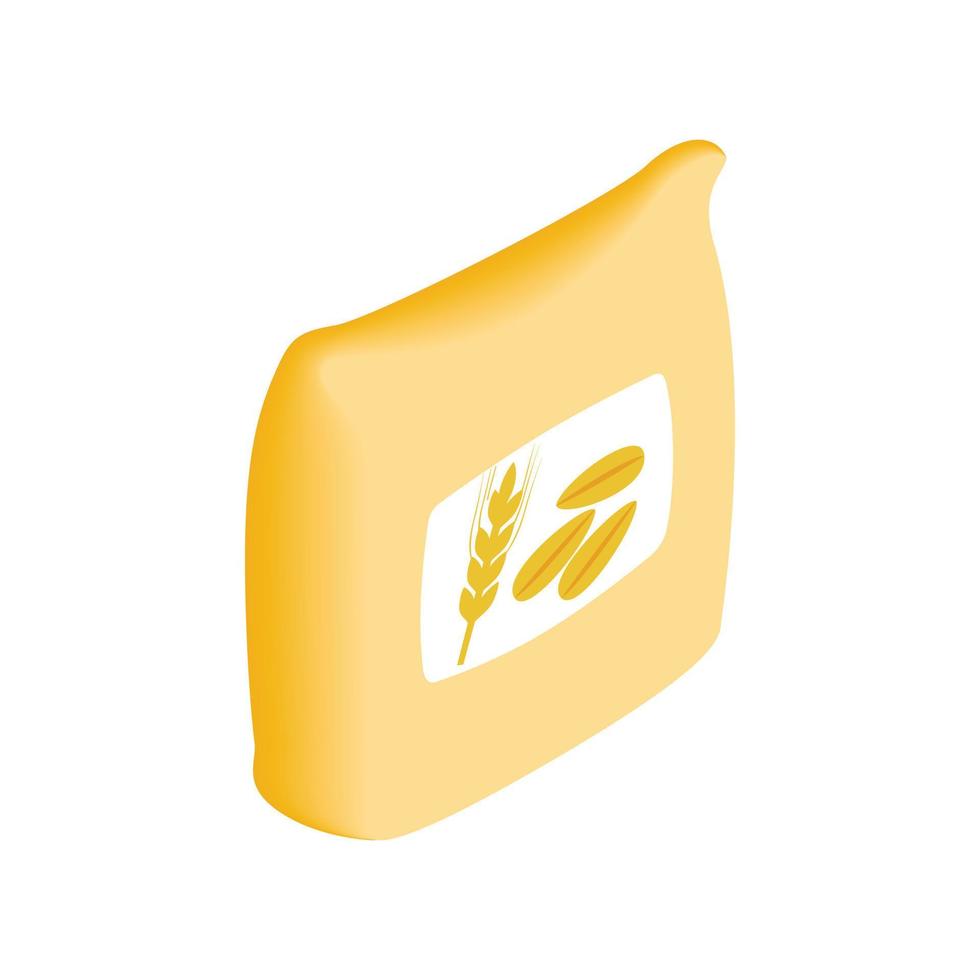 ícone 3d isométrico de sementes de trigo vetor