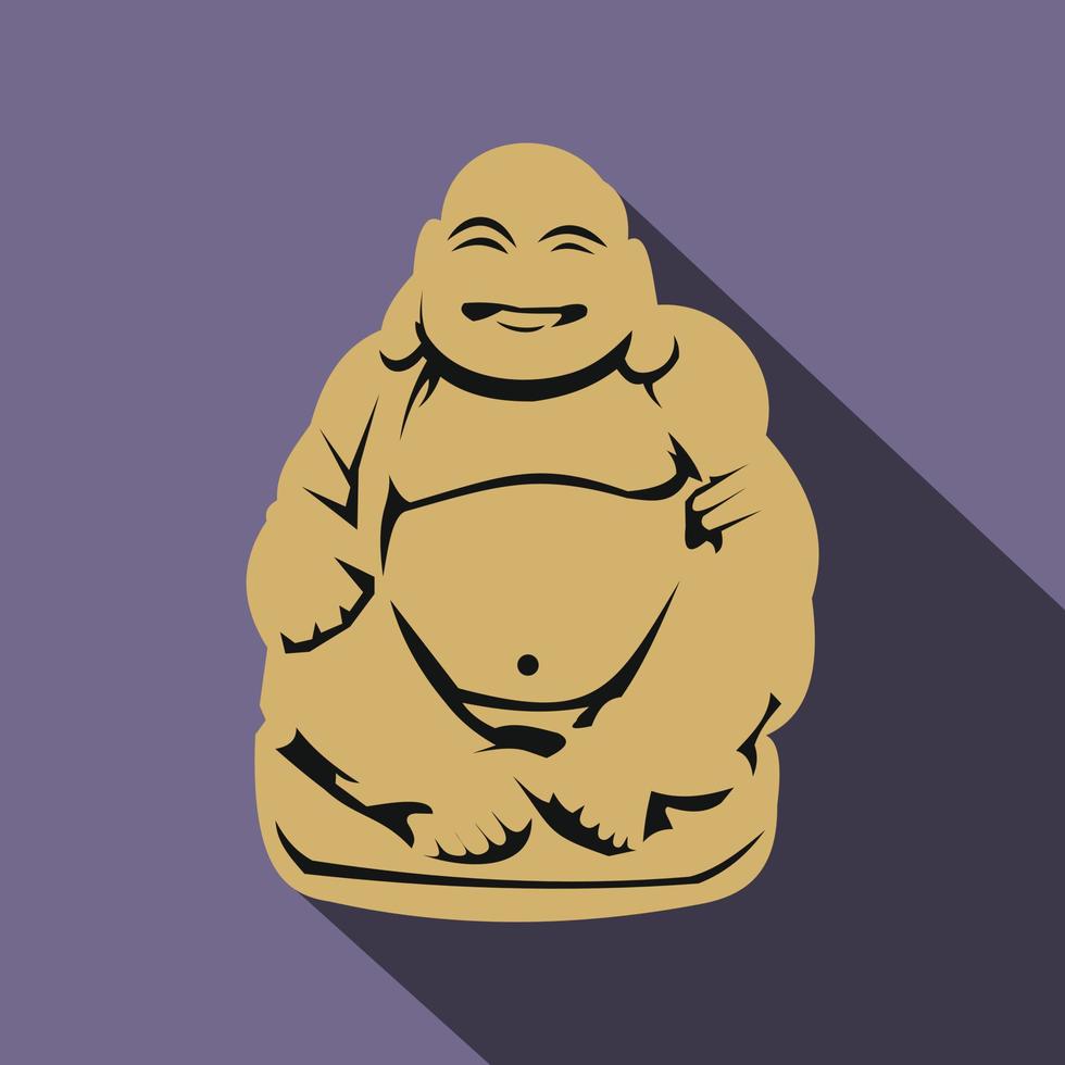 hotei ou budai, ícone japonês do netsuke, estilo simples vetor