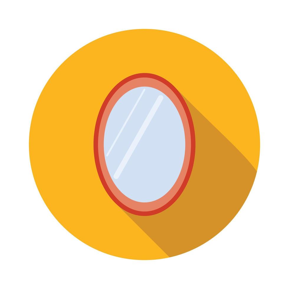 ícone de espelho oval, estilo simples vetor