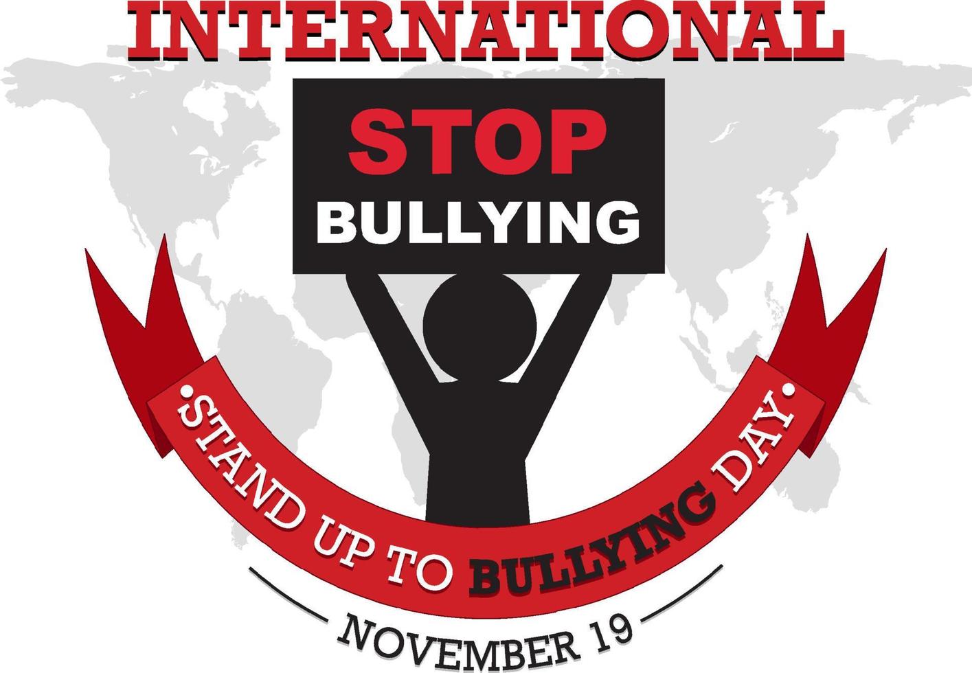 internacional stand up to bullying day design de cartaz vetor