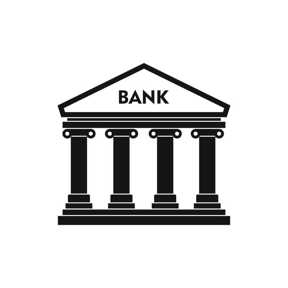 ícone de construção de banco, estilo simples vetor