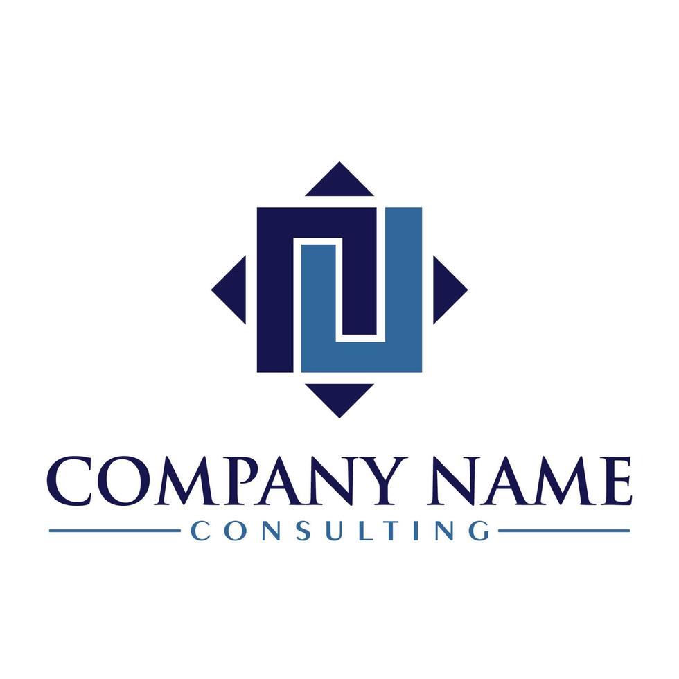 logotipo de consultoria com letra maiúscula n, logotipo de finanças, logotipo de investimento financeiro, logotipo de negócios vetor