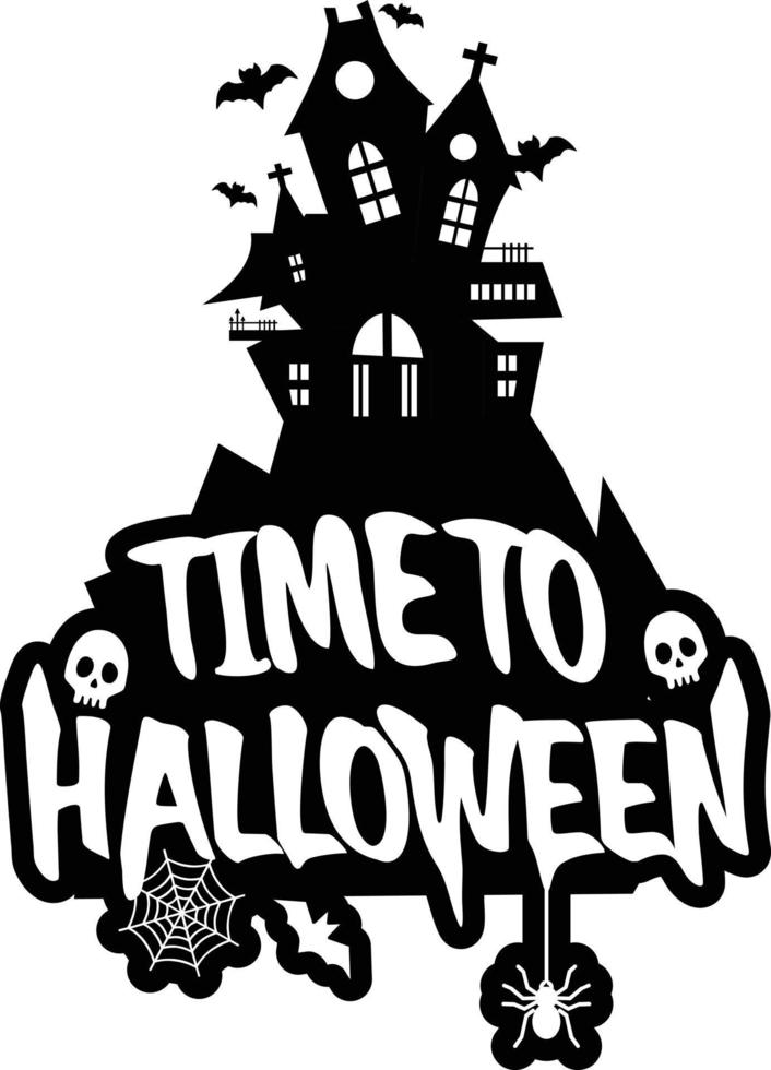 design de halloween com tipografia e vetor de fundo branco