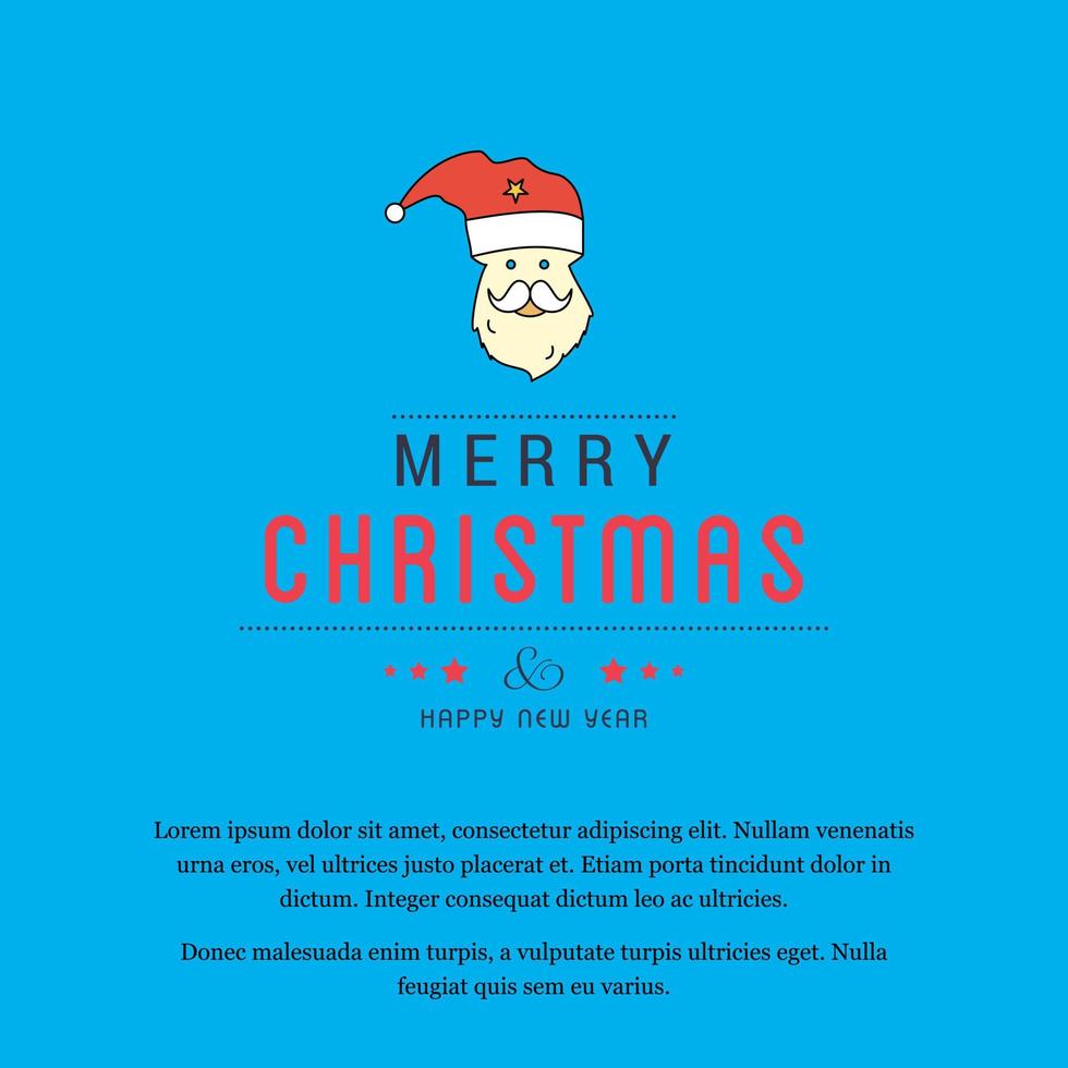 design de cartão de natal com design elegante e vetor de fundo azul