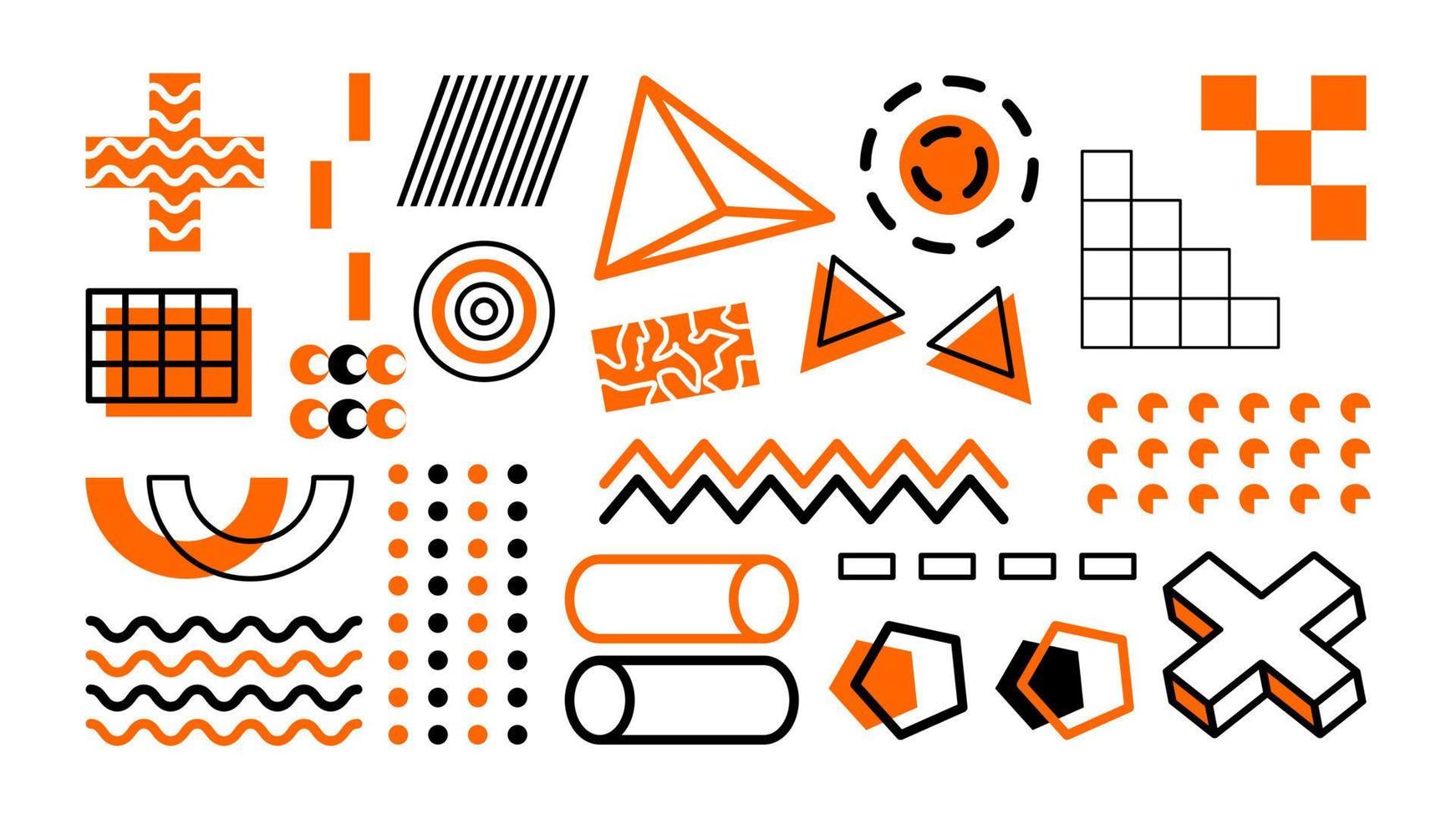 elementos de memphis. gráfico retrô funky, designs de tendências dos anos 90 e elemento de impressão geométrica vintage vetor