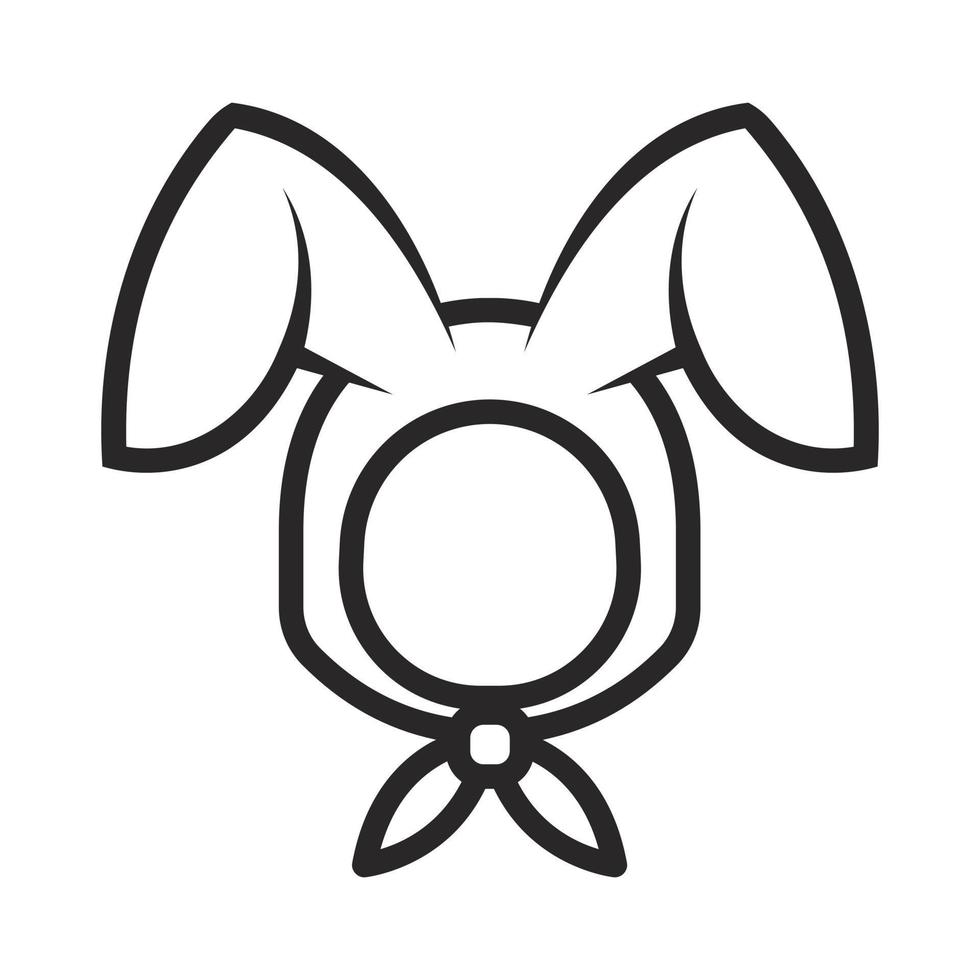 ícone de cabeça de capuz de rosto de orelha de coelho em um fundo branco. ilustração vetorial vetor