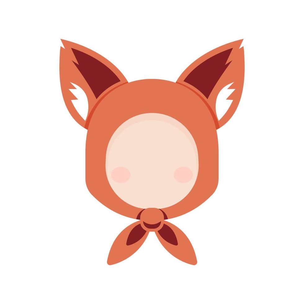 fox ear face hoodie head icon em um fundo branco. ilustração vetorial vetor