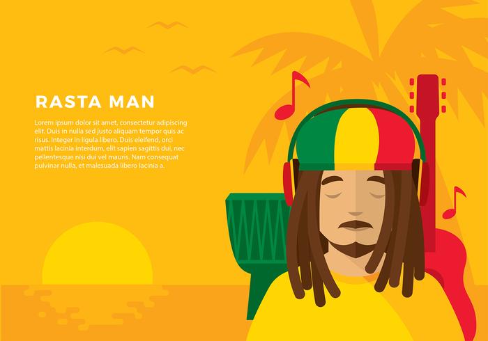 Cabeça Telefone Ouvir Reggae Free Vector