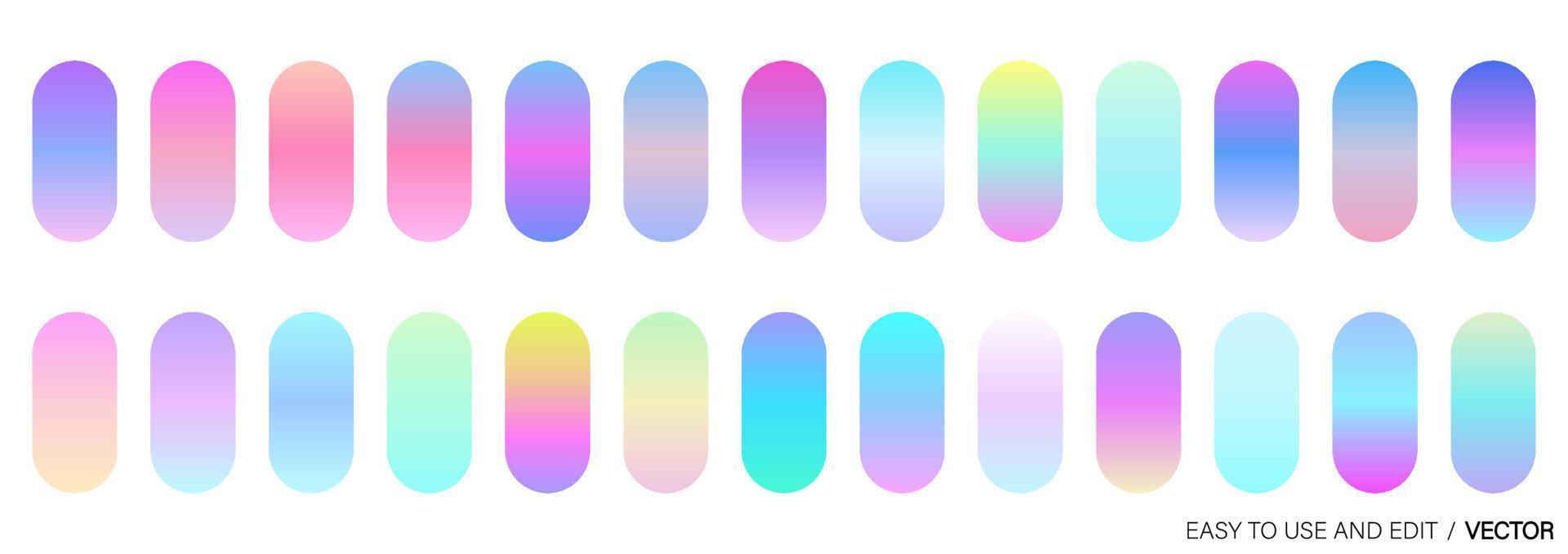 coleção de fundo gradiente moderno colorido para design gráfico. paleta de gradiente de cores na forma de círculos. vetor