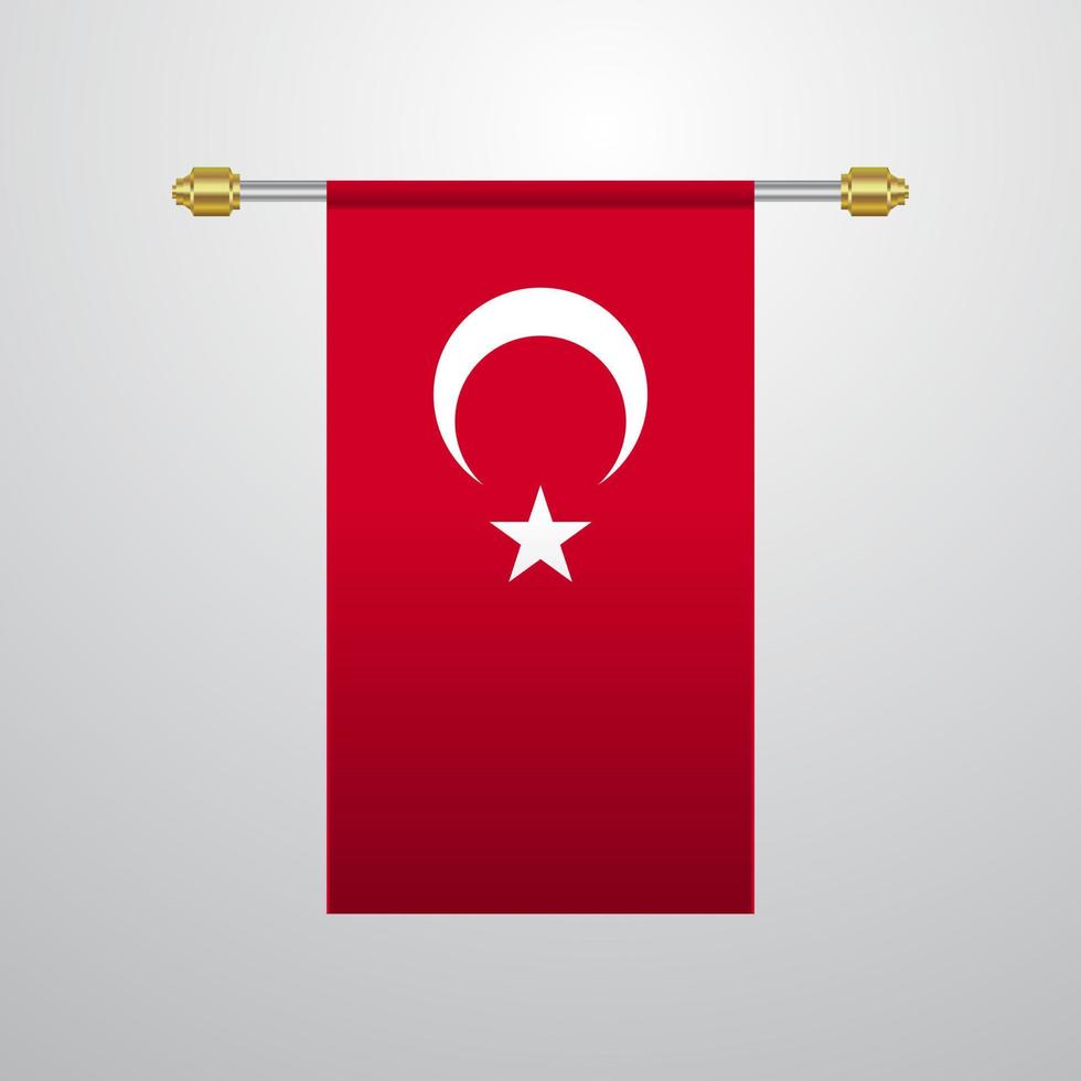bandeira pendurada turquia vetor