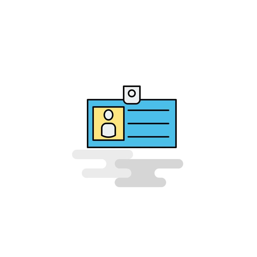 vetor de ícone de cartão de identificação plana