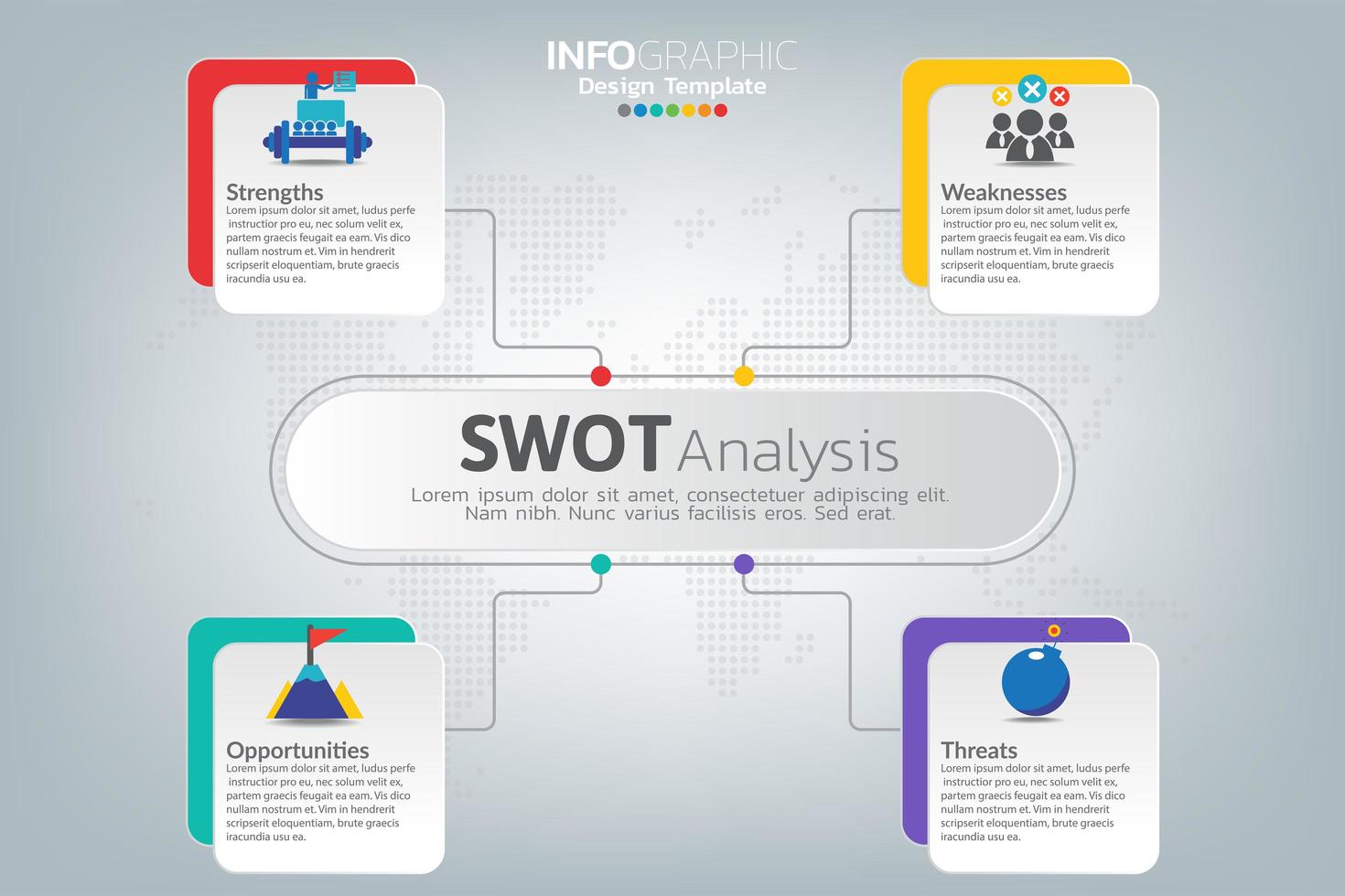 infográfico de negócios de análise swot vetor