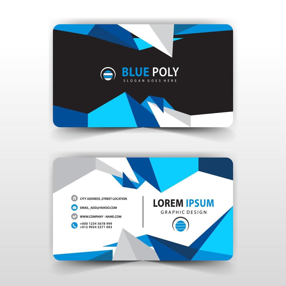modelo de cartão poligonal azul vetor