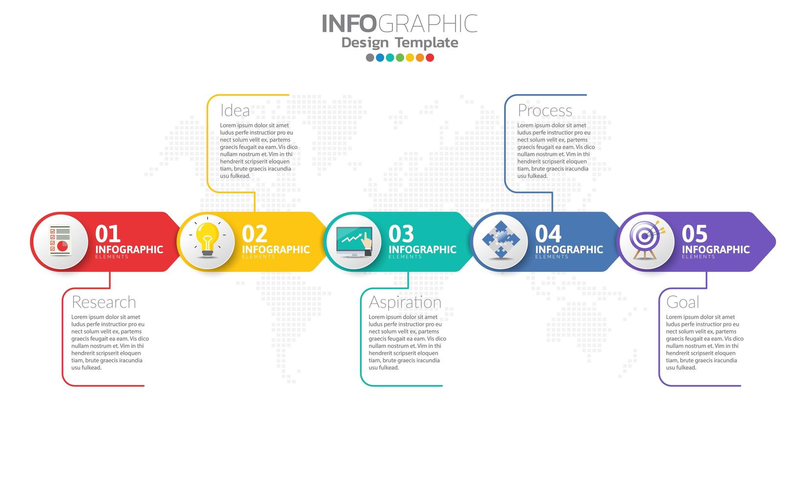 modelo de infográfico de cronograma com setas vetor