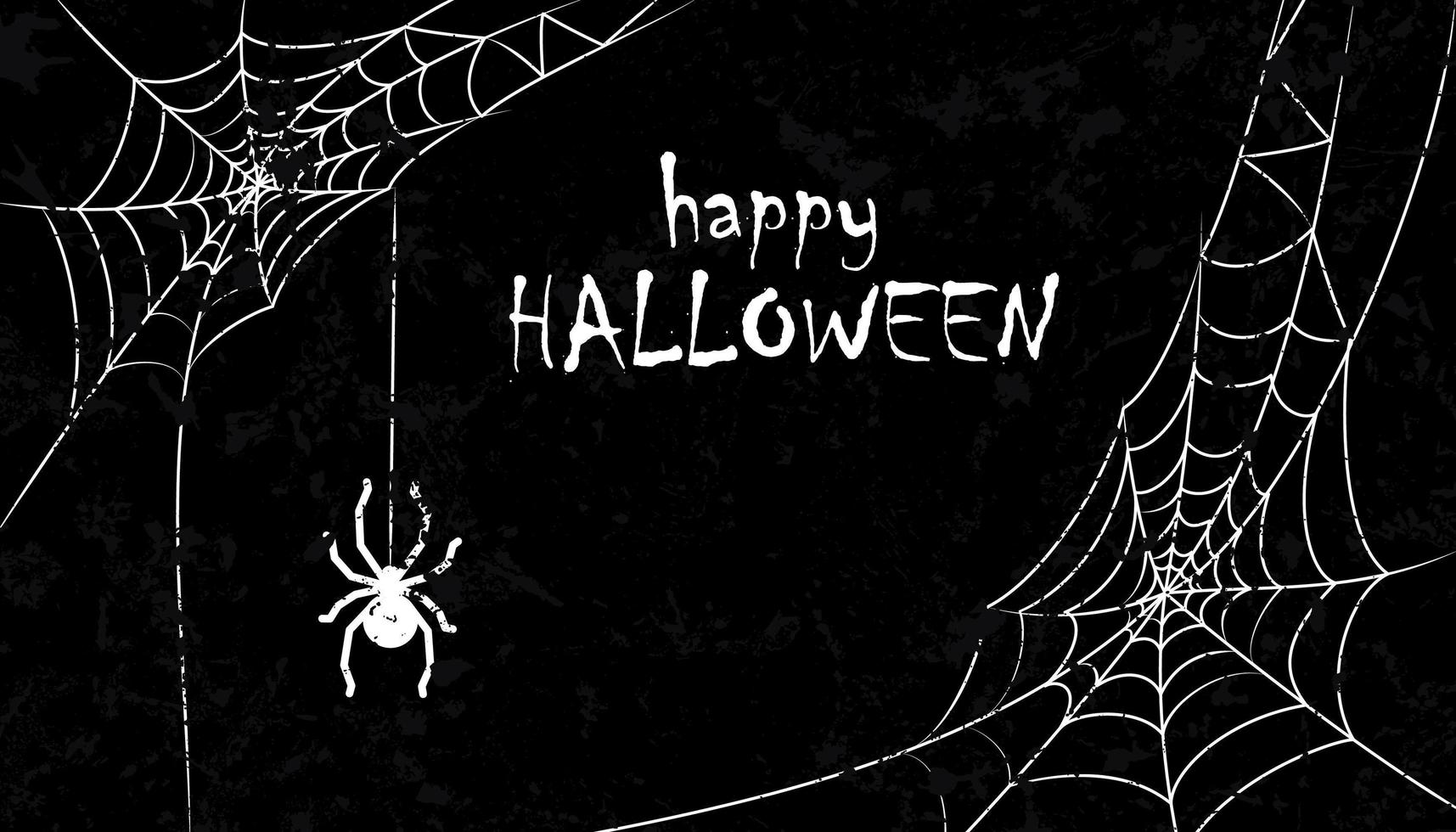 desenho halloweengrunge com aranha e teias assustadoras vetor