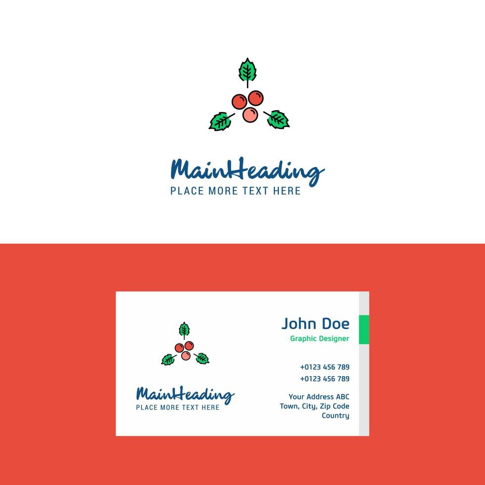 logotipo de cerejas planas e modelo de cartão de visita design de logotipo de conceito de negócios vetor