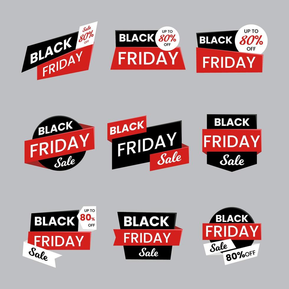 coleção abstrata de etiquetas black friday vetor