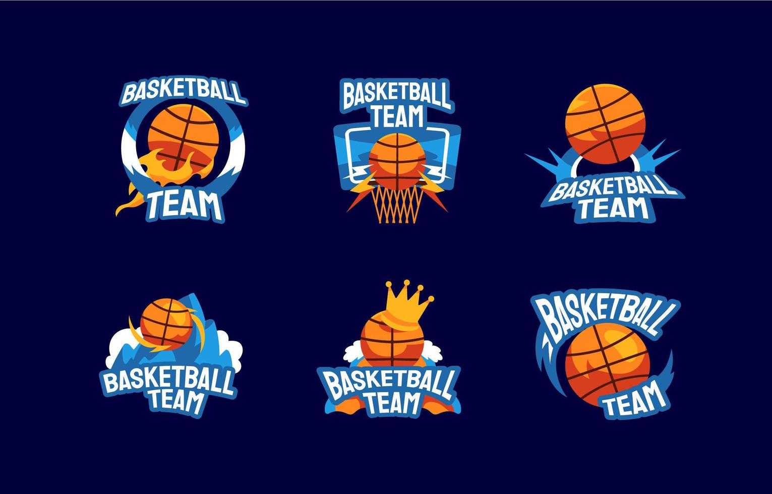 logotipo do time de basquete vetor