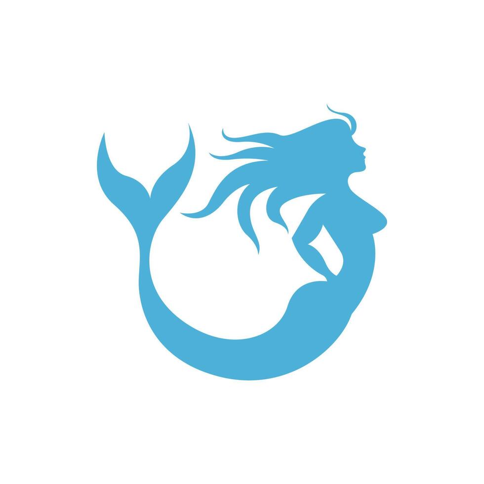 ilustração do projeto do ícone do logotipo da sereia vetor