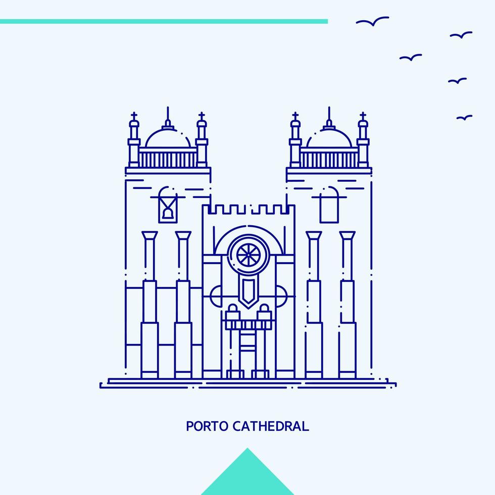 ilustração vetorial do horizonte da catedral do porto vetor