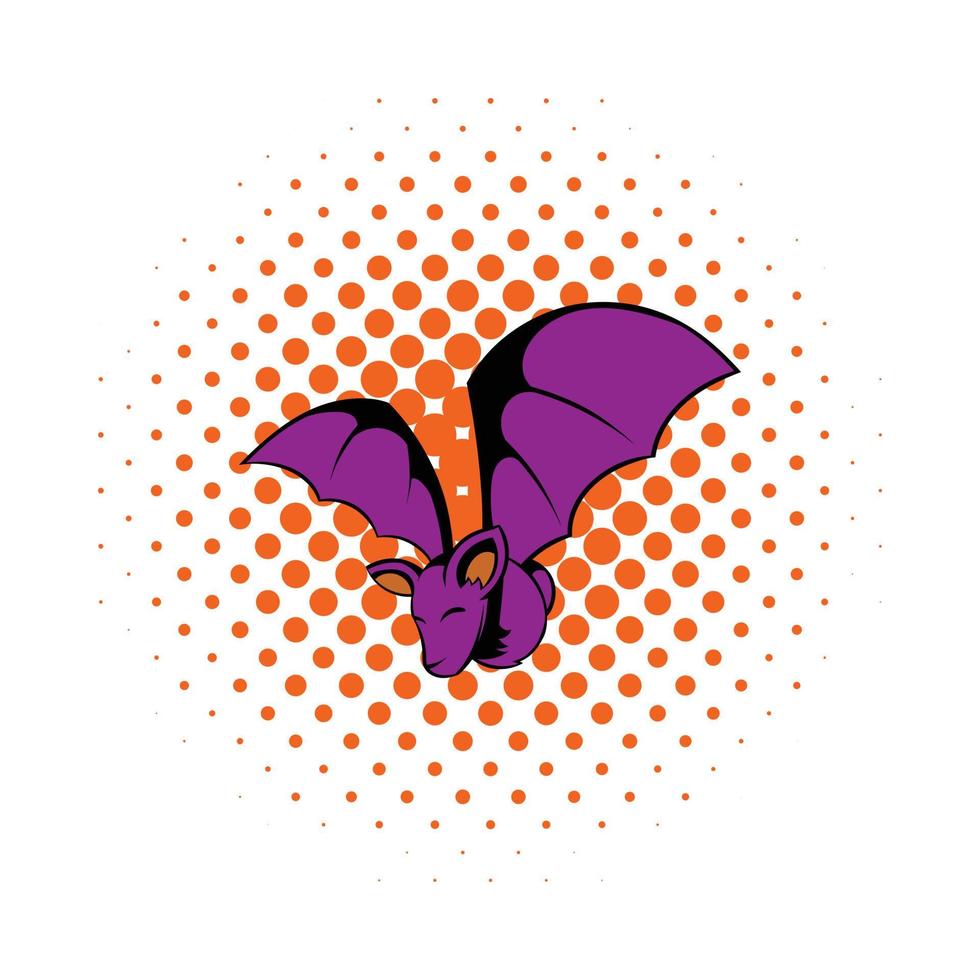ícone de morcego em estilo de quadrinhos vetor