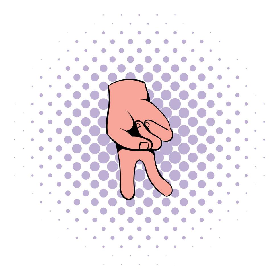 ícone de gesto de mão, estilo de quadrinhos vetor