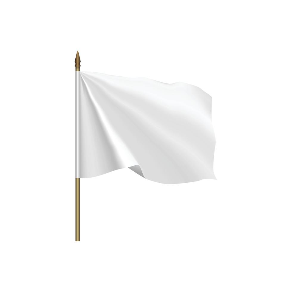 bandeira branca balançando ao vento vetor