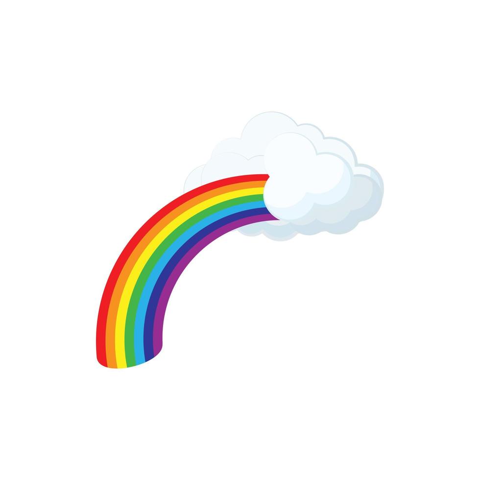 ícone de arco-íris e nuvem, estilo cartoon vetor
