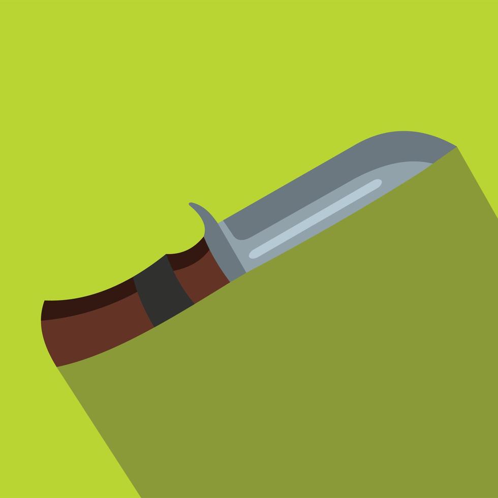 ícone plano de faca de caça vetor
