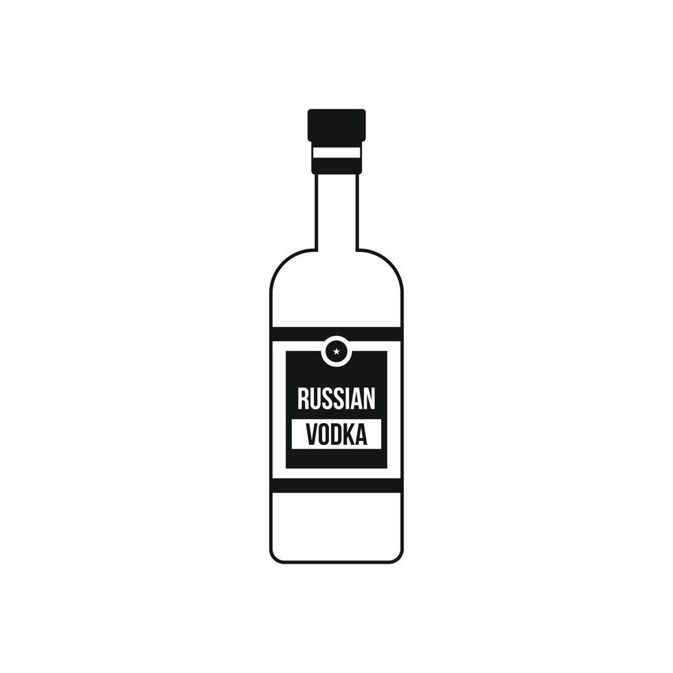 garrafa de vodka ícone, estilo simples vetor