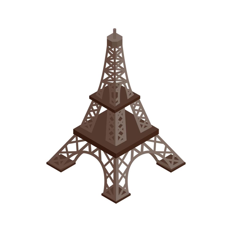 ícone 3d isométrico da torre eiffel vetor