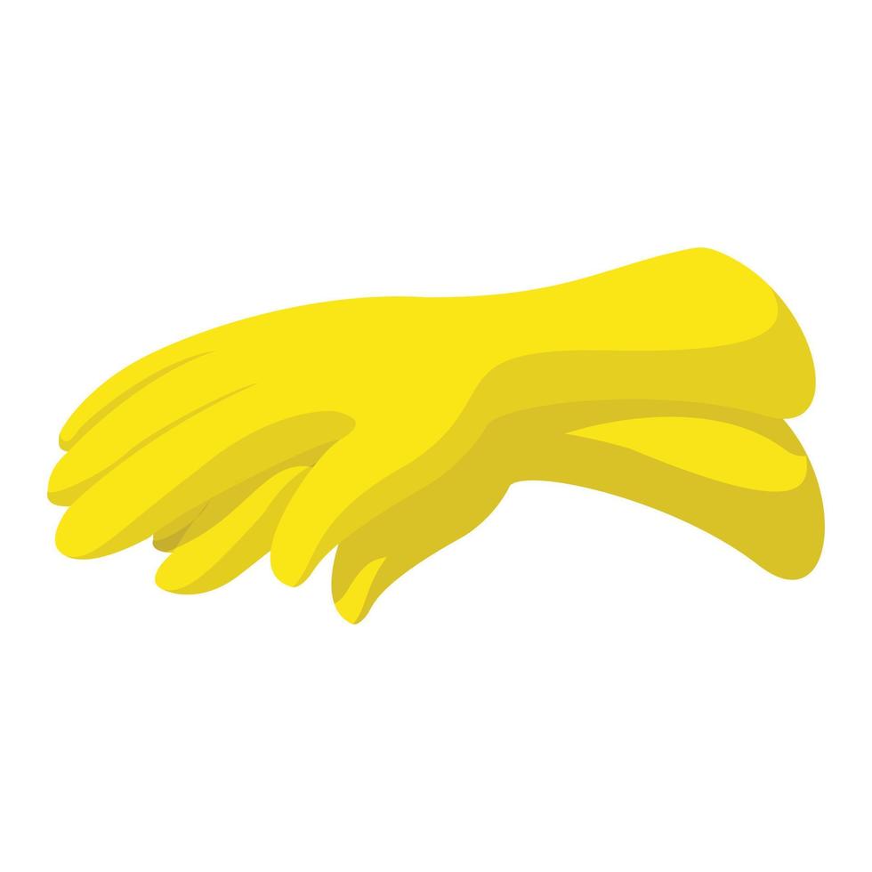 ícone dos desenhos animados de luvas amarelas de borracha vetor