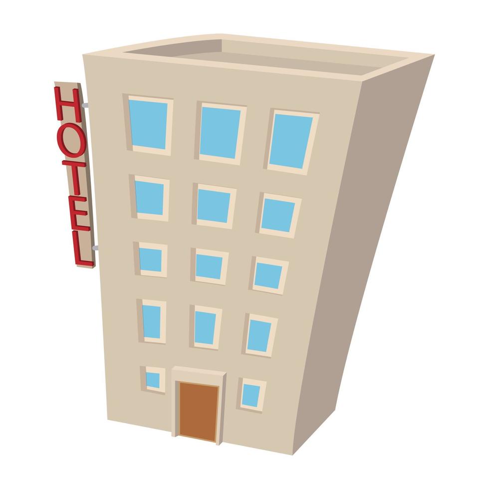ícone dos desenhos animados do edifício do hotel vetor