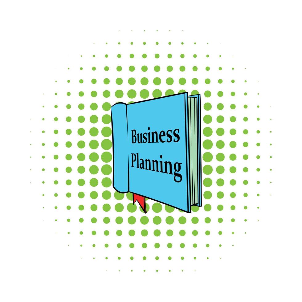 ícone de planejamento de negócios, estilo de quadrinhos vetor