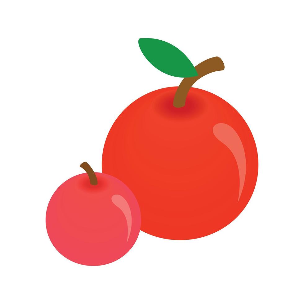 ícone 3d isométrico de maçãs vetor