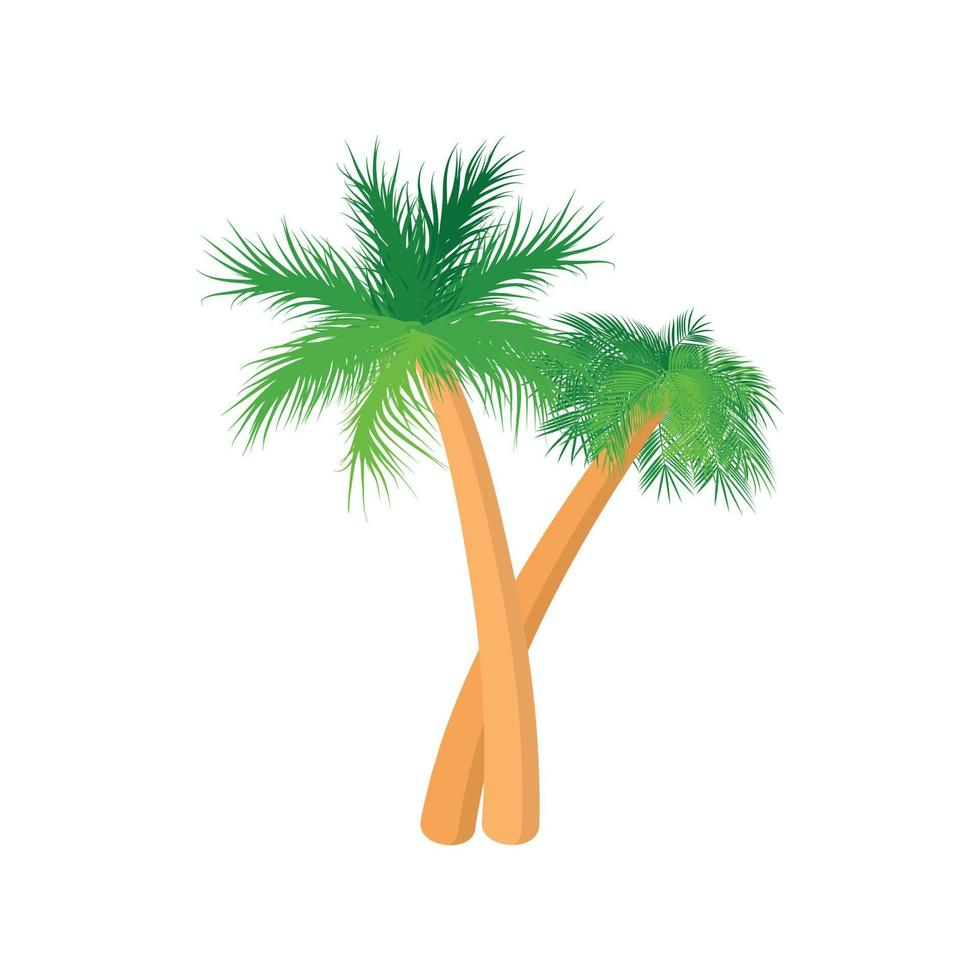 ícone de duas palmeiras, estilo cartoon vetor