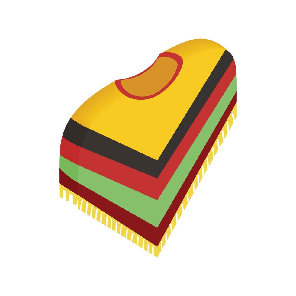 ícone de poncho mexicano, estilo 3d isométrico vetor