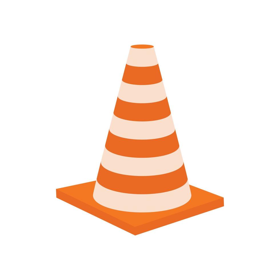 ícone de cone de tráfego, estilo de desenho animado vetor