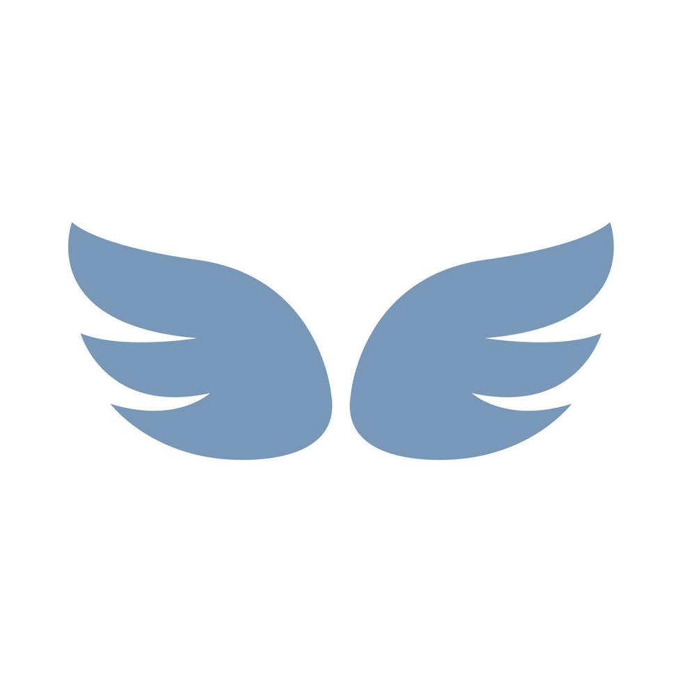 um par de ícone de asas cinza, estilo simples vetor