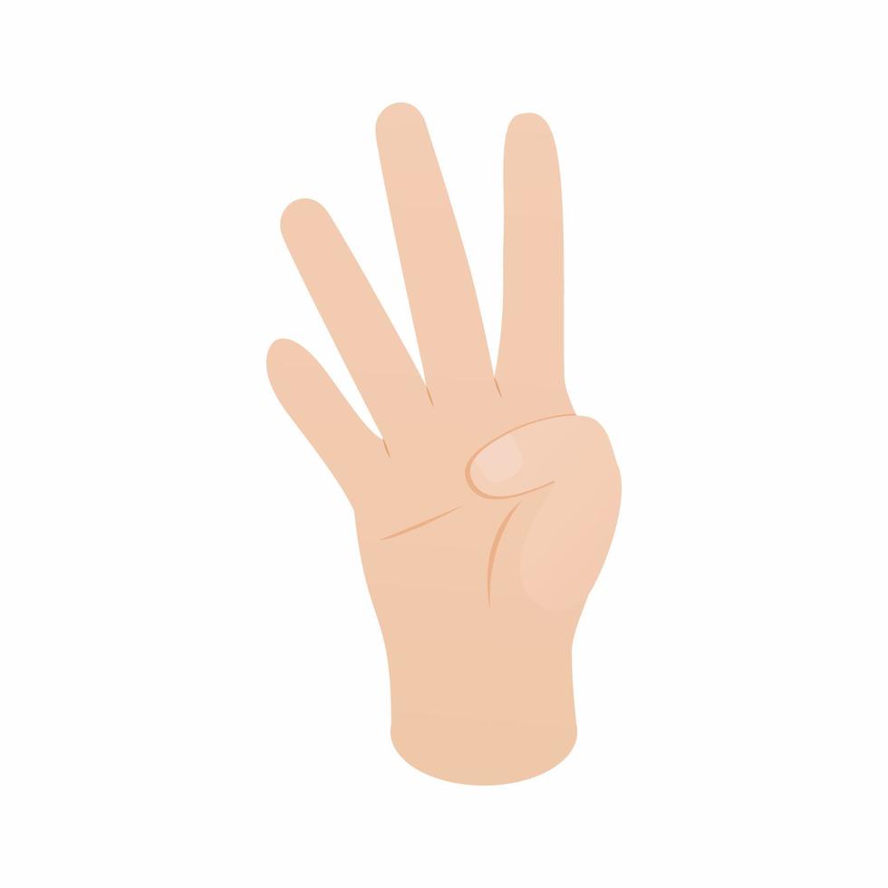 mão mostrando o ícone do número quatro, estilo 3d isométrico vetor