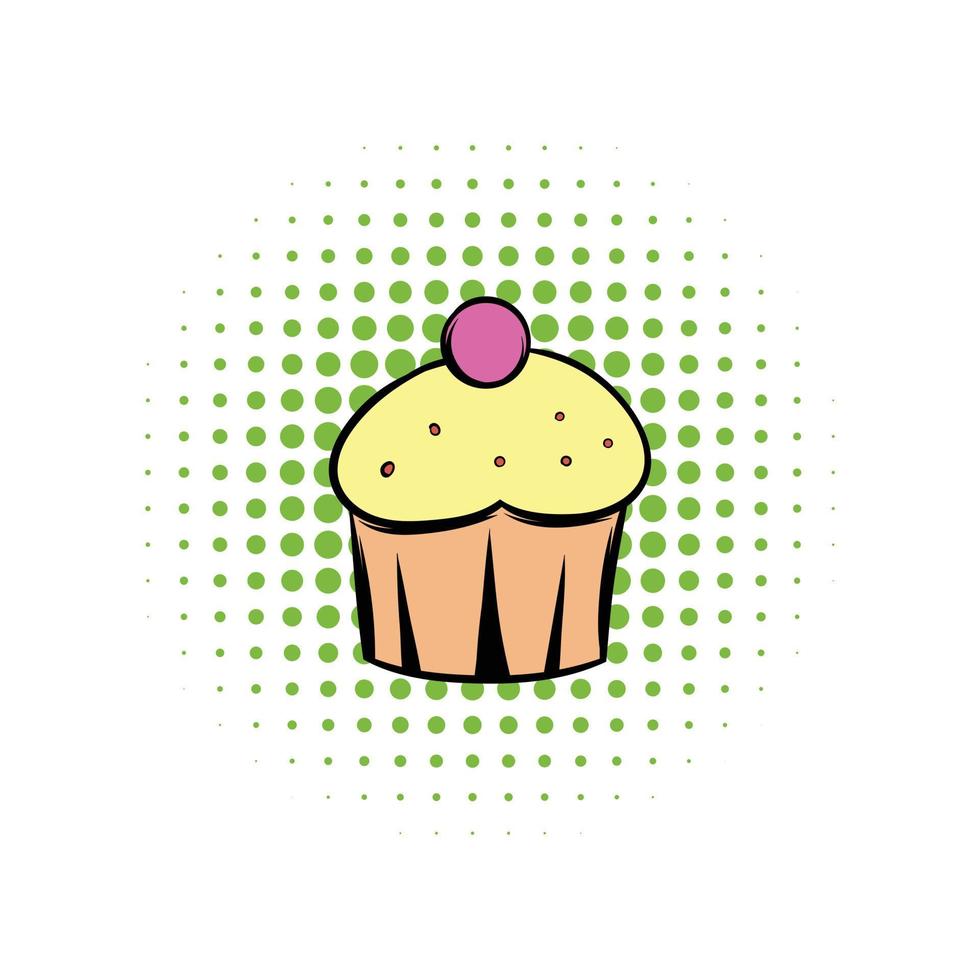ícone de quadrinhos de cupcake vetor
