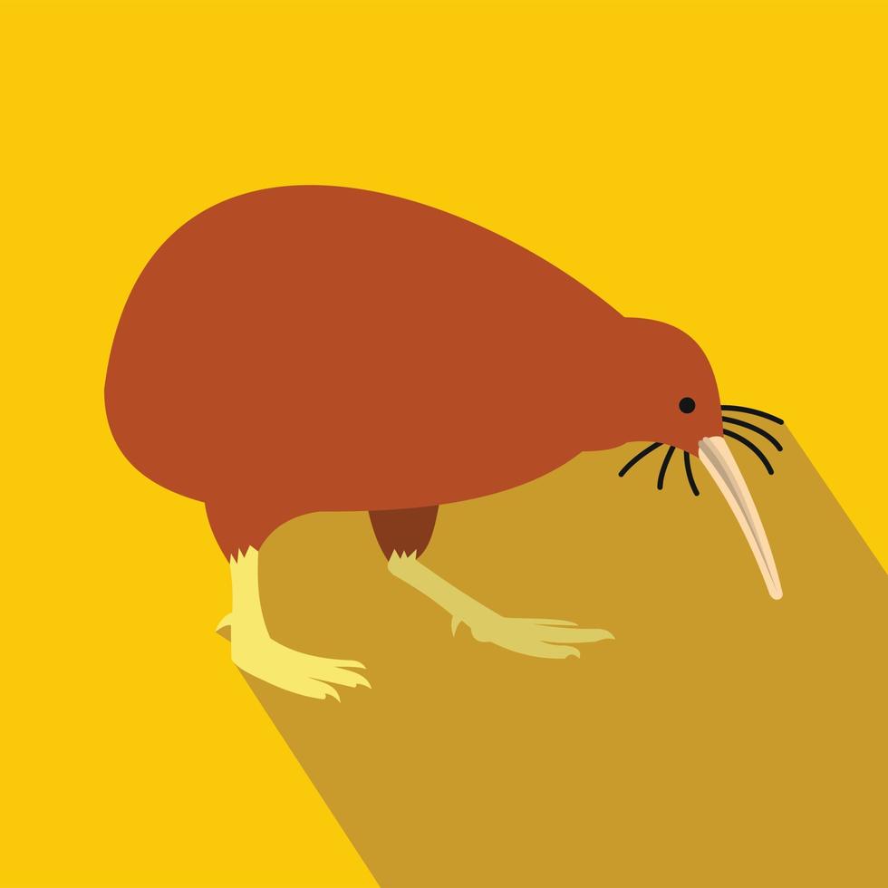 ícone de kiwi marrom da ilha norte, estilo simples vetor