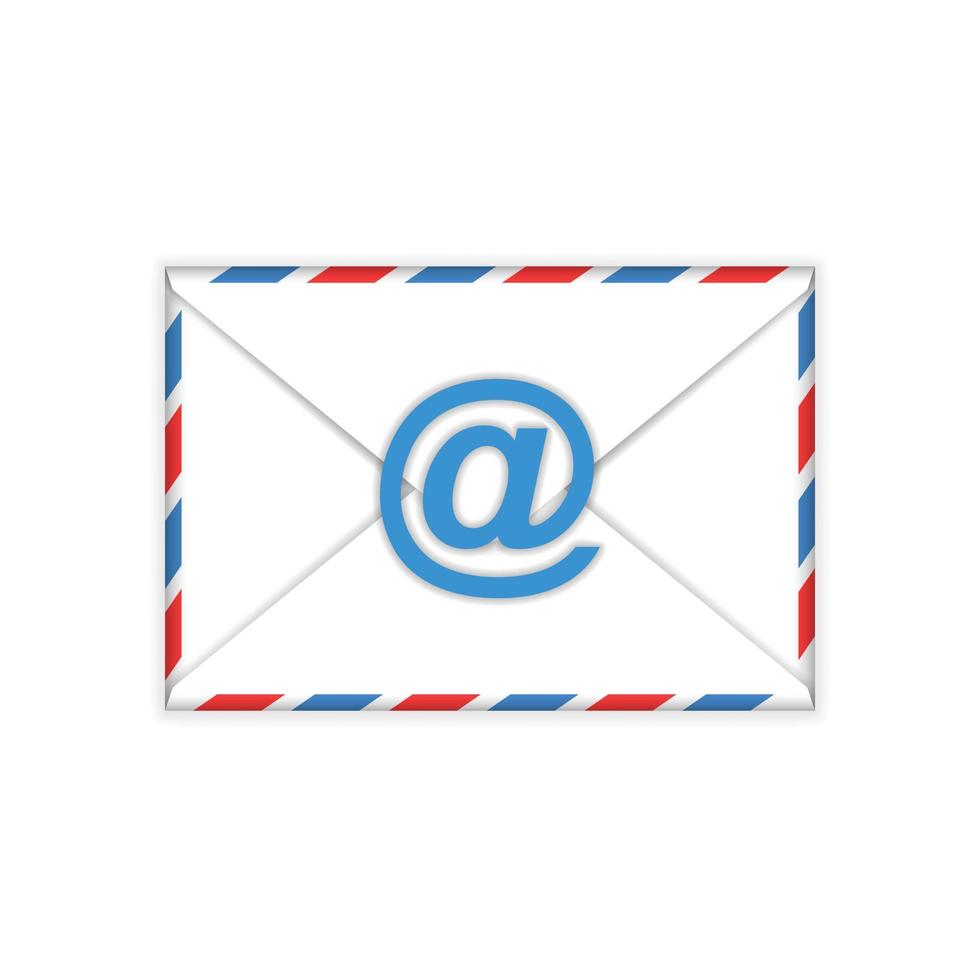 envelope com ícone plano de sinal de e-mail vetor