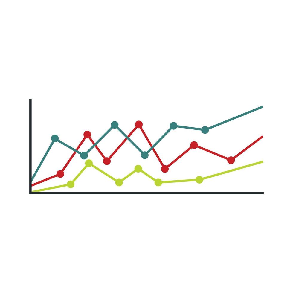 ícone de gráficos de negócios, estilo simples vetor