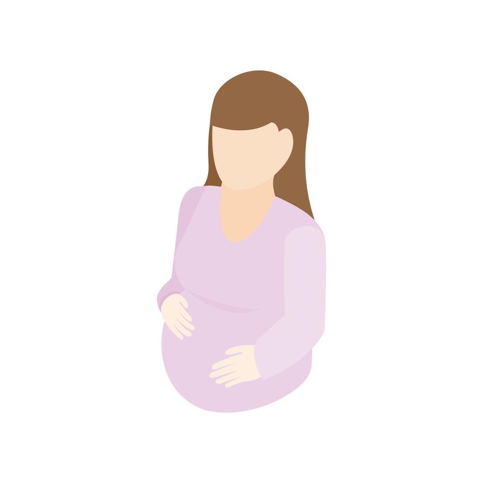 ícone 3d isométrico de mulher grávida vetor